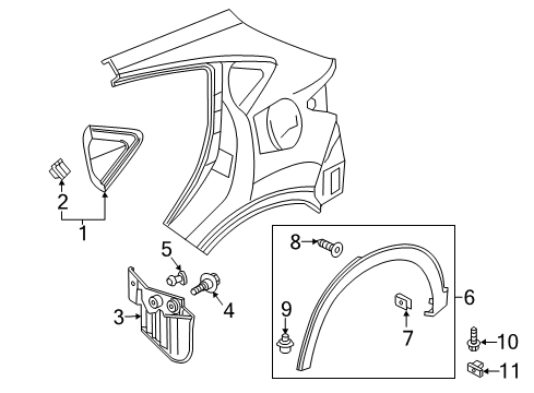 2022 Honda HR-V Exterior Trim - Quarter Panel Diagram