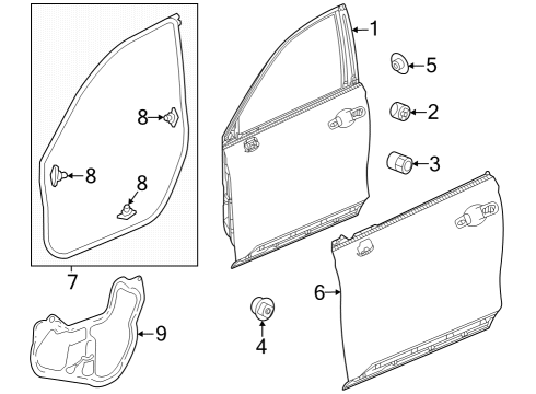 2023 Honda CR-V PANEL, R- FR- DOOR Diagram for 67010-3A0-A00ZZ