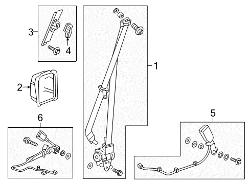 2023 Honda Ridgeline Front Seat Belts Diagram