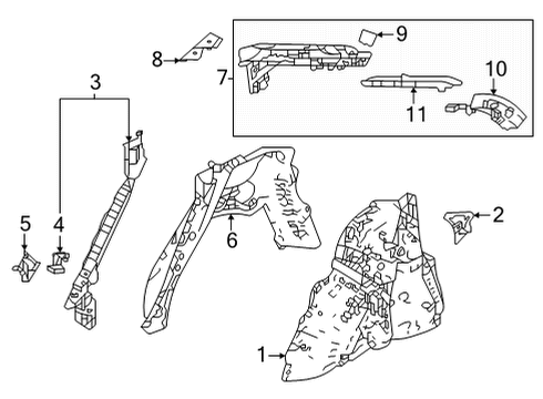 2023 Honda Civic PILLAR, L- RR Diagram for 64760-T60-305ZZ