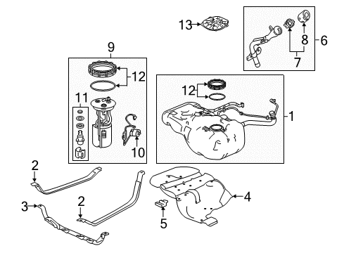 2023 Honda Ridgeline Fuel System Components Diagram