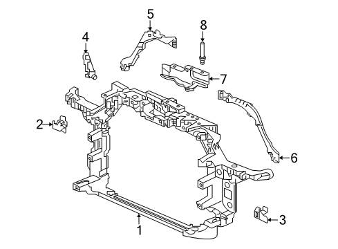 2022 Honda CR-V Hybrid Radiator Support Diagram