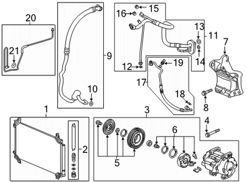 2020 Honda Ridgeline COMPRESSOR COMP Diagram for 38810-5J6-A23