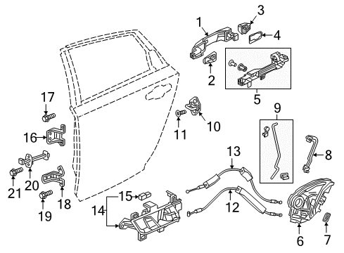 2020 Honda Accord LATCH ASSY-, R- RR Diagram for 72610-TVA-A02