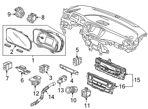 2022 Honda Pilot CONT *NH900L* Diagram for 79600-TG7-A53ZA