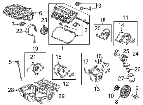 2022 Honda Passport Engine Parts, Mounts, Cylinder Head & Valves, Camshaft & Timing, Oil Pan, Oil Pump, Crankshaft & Bearings, Pistons, Rings & Bearings, Variable Valve Timing Diagram 1