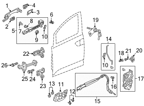 2024 Honda Odyssey HANDLE, R- *R580M* Diagram for 72141-THR-A91ZA