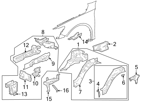 2023 Honda Accord STAY COMP R, FR Diagram for 74300-T20-A00