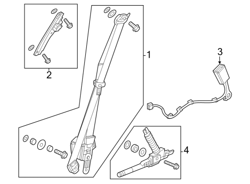 2023 Honda HR-V Front Seat Belts Diagram