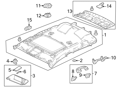 2023 Honda HR-V SUNVISOR *NH882L* Diagram for 83280-3W0-A11ZB