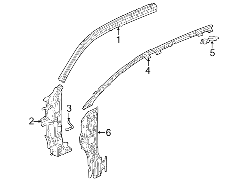 2023 Honda CR-V Hybrid Hinge Pillar Diagram