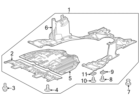 2023 Honda CR-V Hybrid Splash Shields Diagram