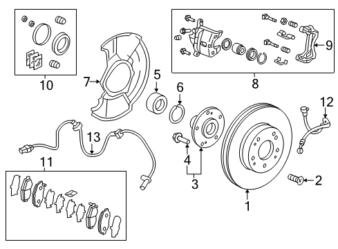 2022 Honda Accord Hybrid Brake Components Diagram 1