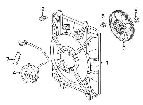 2022 Honda CR-V Hybrid A/C Condenser Fan Diagram