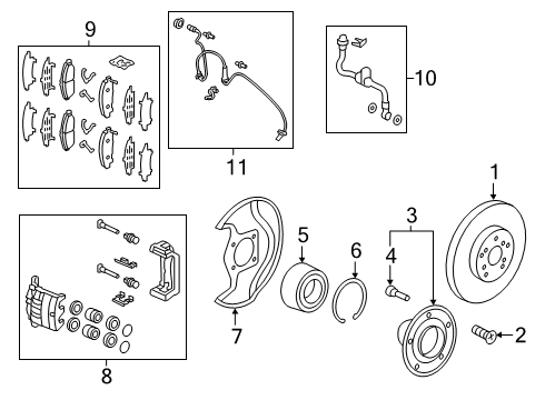 2022 Honda Passport Brake Components Diagram 1