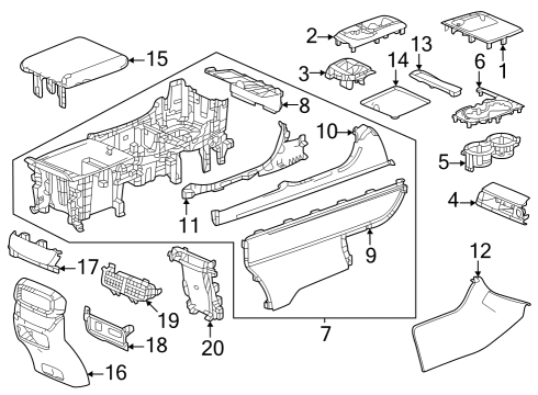 2023 Honda Pilot CUPHOLDER *NH900L* Diagram for 83413-T90-A03ZA