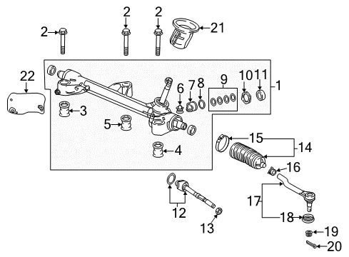 2023 Honda Ridgeline Steering Gear & Linkage Diagram