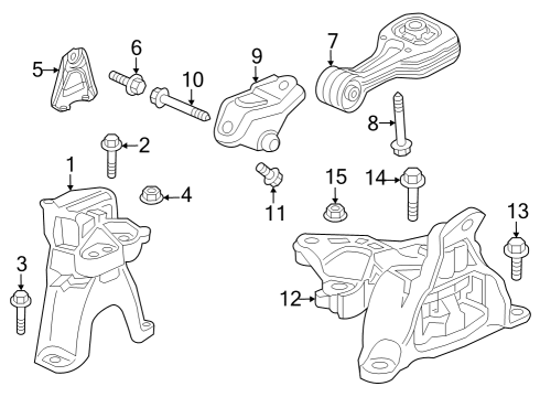 2023 Honda HR-V Engine & Trans Mounting Diagram