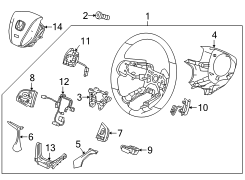 2022 Honda Pilot Steering Column & Wheel, Steering Gear & Linkage Diagram 5