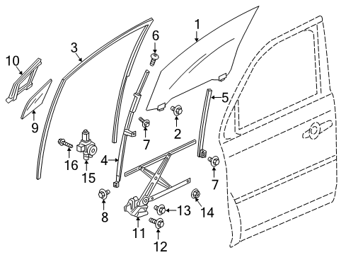 2022 Honda Pilot Front Door Diagram 1