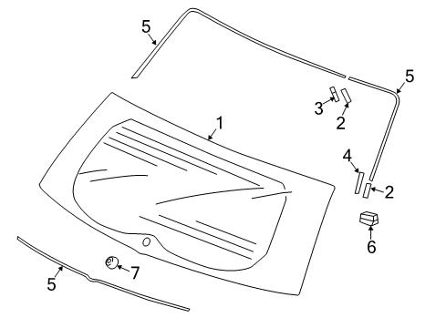 2022 Honda CR-V Glass - Lift Gate Diagram