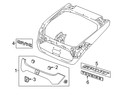 Garn Assy*NH788P* Diagram for 74890-TGG-E00ZF