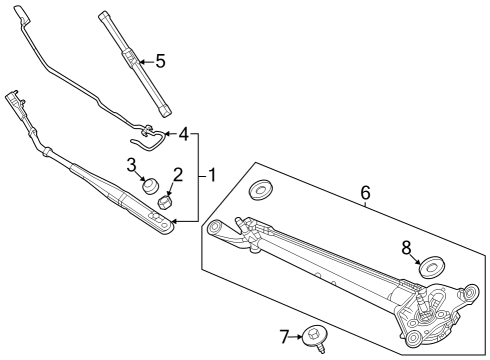 2023 Honda CR-V Hybrid Wiper & Washer Components Diagram 2