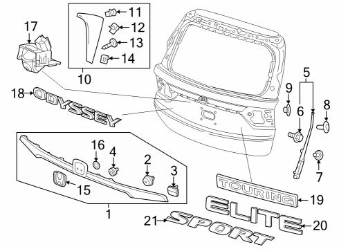 2023 Honda Odyssey Exterior Trim - Lift Gate Diagram