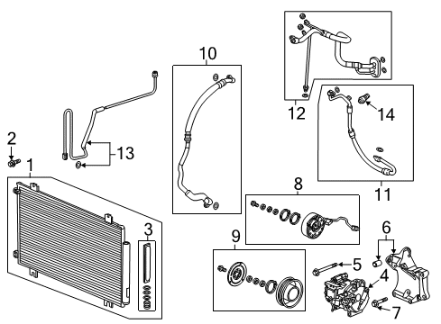 2024 Honda Odyssey Condenser, Compressor & Lines Diagram