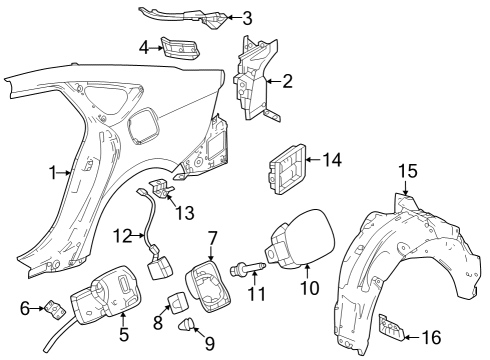 2024 Honda Accord FENDER R, RR- INN Diagram for 74541-30A-A00