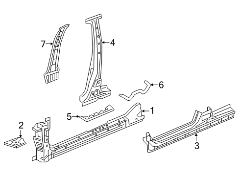 2022 Honda Insight Center Pillar, Rocker Diagram