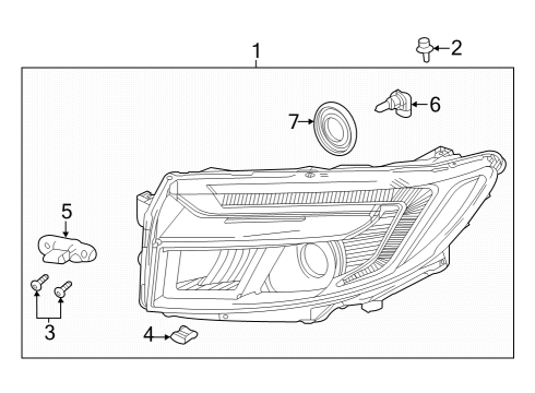 2023 Honda Passport Headlamp Components Diagram