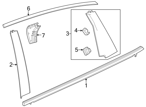 2023 Honda HR-V Exterior Trim - Rear Door Diagram