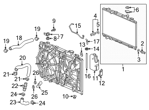 2023 Honda Odyssey Radiator & Components Diagram