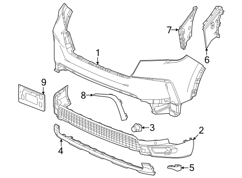 2024 Honda Pilot W-FACE, FR- BUMPER Diagram for 04711-T90-A00ZZ