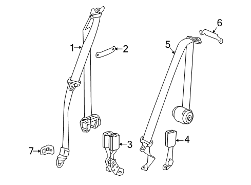 2023 Honda Ridgeline Rear Seat Belts Diagram