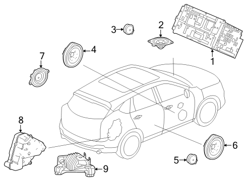 2023 Honda Pilot AMPLIFIER, AUDIO Diagram for 8A400-T90-A01