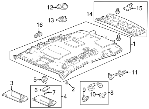 2024 Honda HR-V SUNVISOR *NH882L* Diagram for 83230-3W0-A01ZA