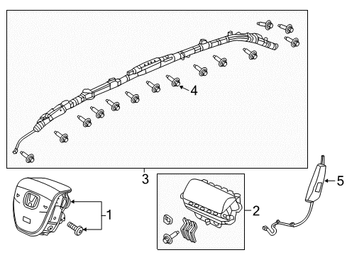 2022 Honda Pilot Air Bag Components Diagram 1