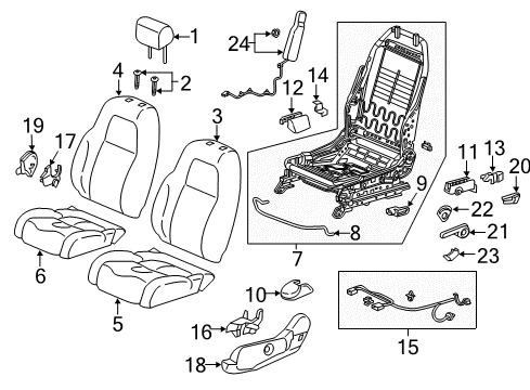 2022 Honda CR-V PAD, L- FR Diagram for 81537-TLA-C01