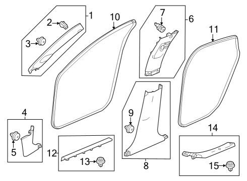 2023 Honda HR-V Interior Trim - Pillars Diagram