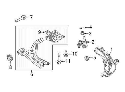 2023 Honda Civic ARM, R- FR- (LOWER) Diagram for 51350-T22-A10