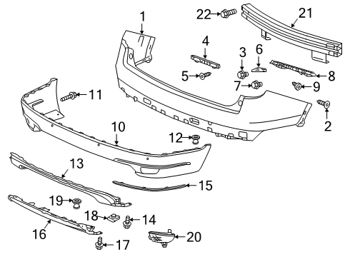 2022 Honda Pilot Bumper & Components - Rear Diagram