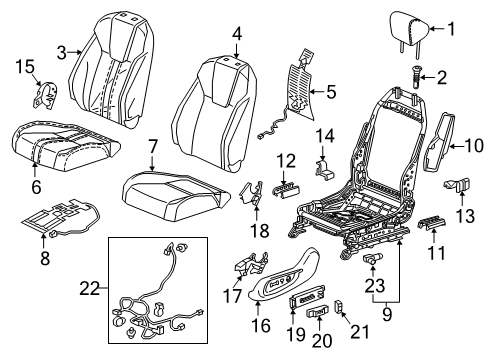 2022 Honda Insight Power Seats Diagram 1