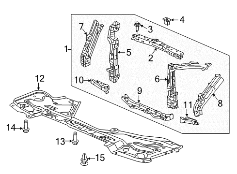 2022 Honda Pilot Radiator Support, Splash Shields Diagram