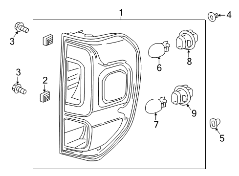 2023 Honda Ridgeline Tail Lamps Diagram