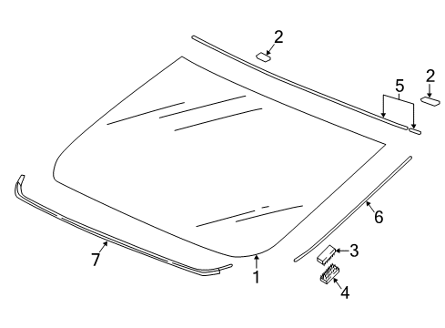 2022 Honda Accord Glass & Hardware - Back Glass Diagram