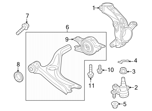 2023 Honda Accord LOWER ARM COMP, FR Diagram for 51350-30A-A00