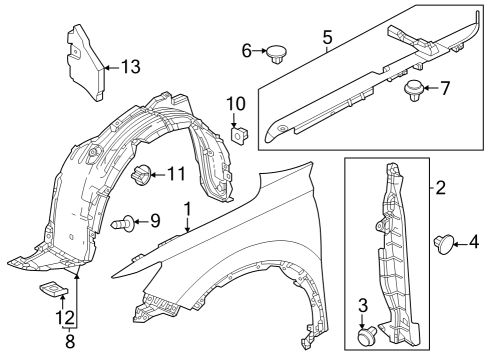 2023 Honda CR-V W-PANEL, L- FR- FENDER Diagram for 60260-3A0-A00ZZ