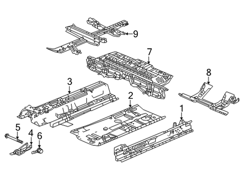 2023 Honda Civic TUNNEL, FR Diagram for 65120-T60-A00ZZ